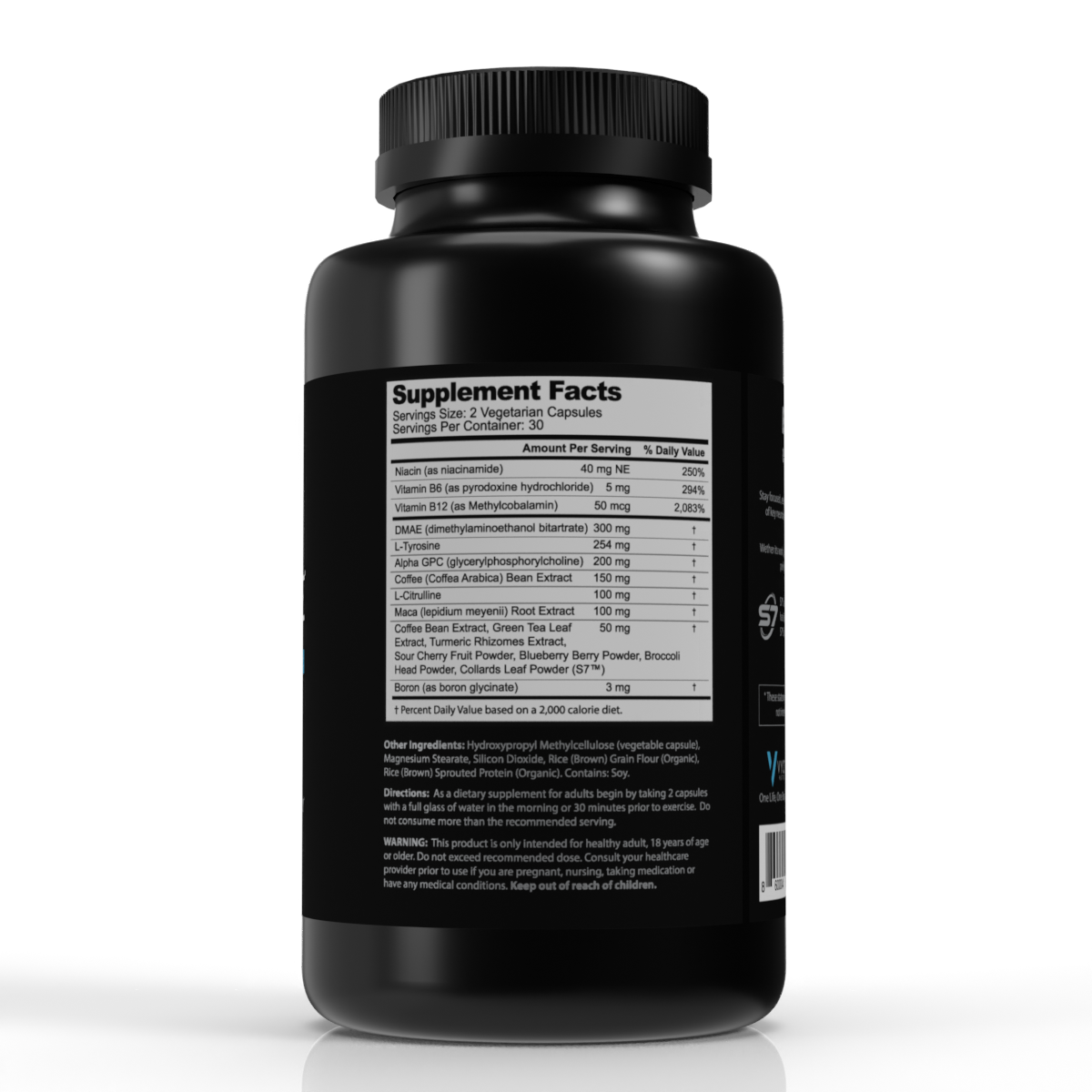 B4UGAME Brain Booster Supplement | Max Mental Performance | Nootropic for Focus, Clarity, Memory, Mood, Energy & Concentration | DMAE, L-Tyrosine, Alpha-GPC, S7® Blend | 60 Capsules