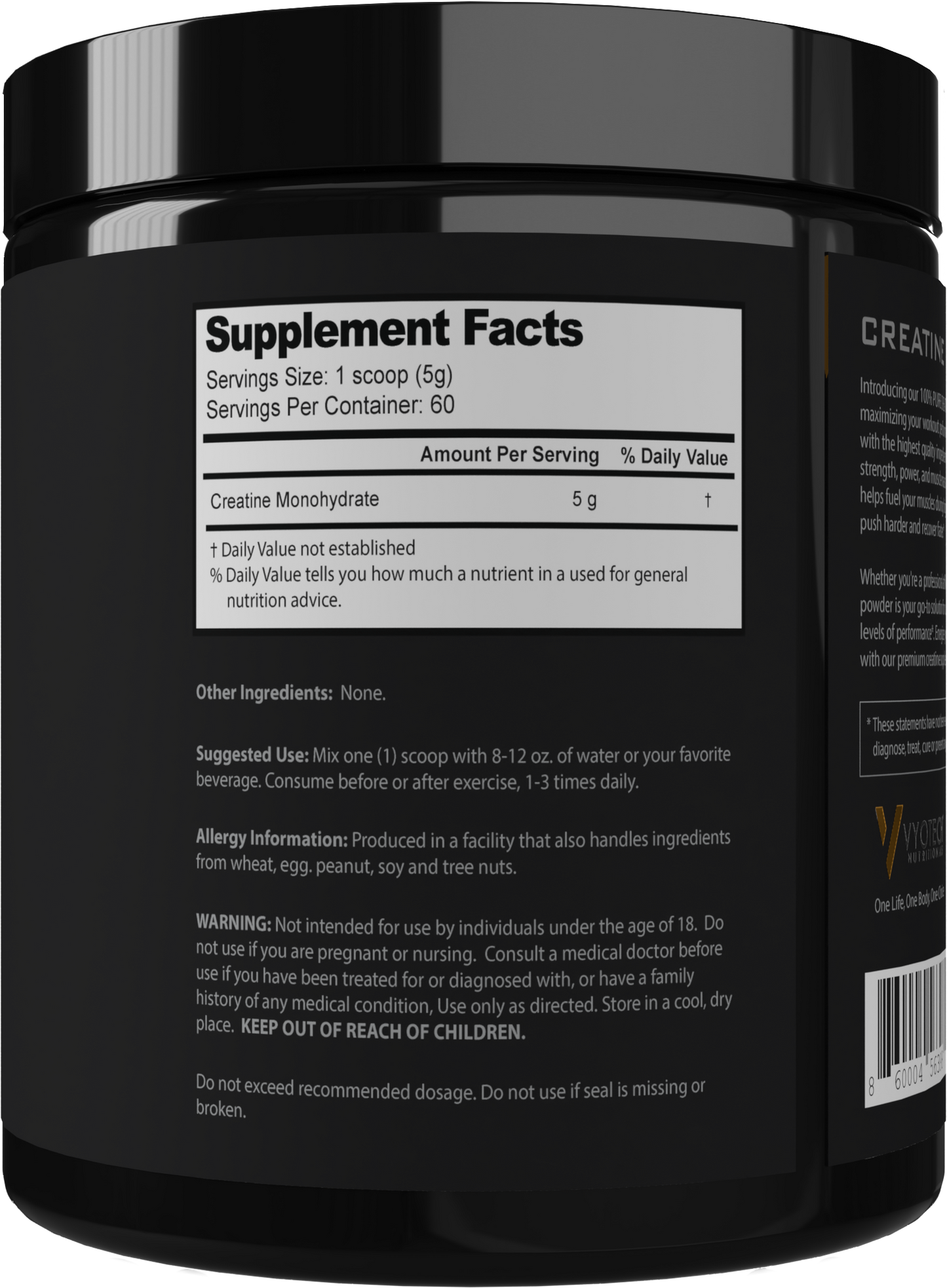 Creatine Monohydrate by Vyotech Nutritionals