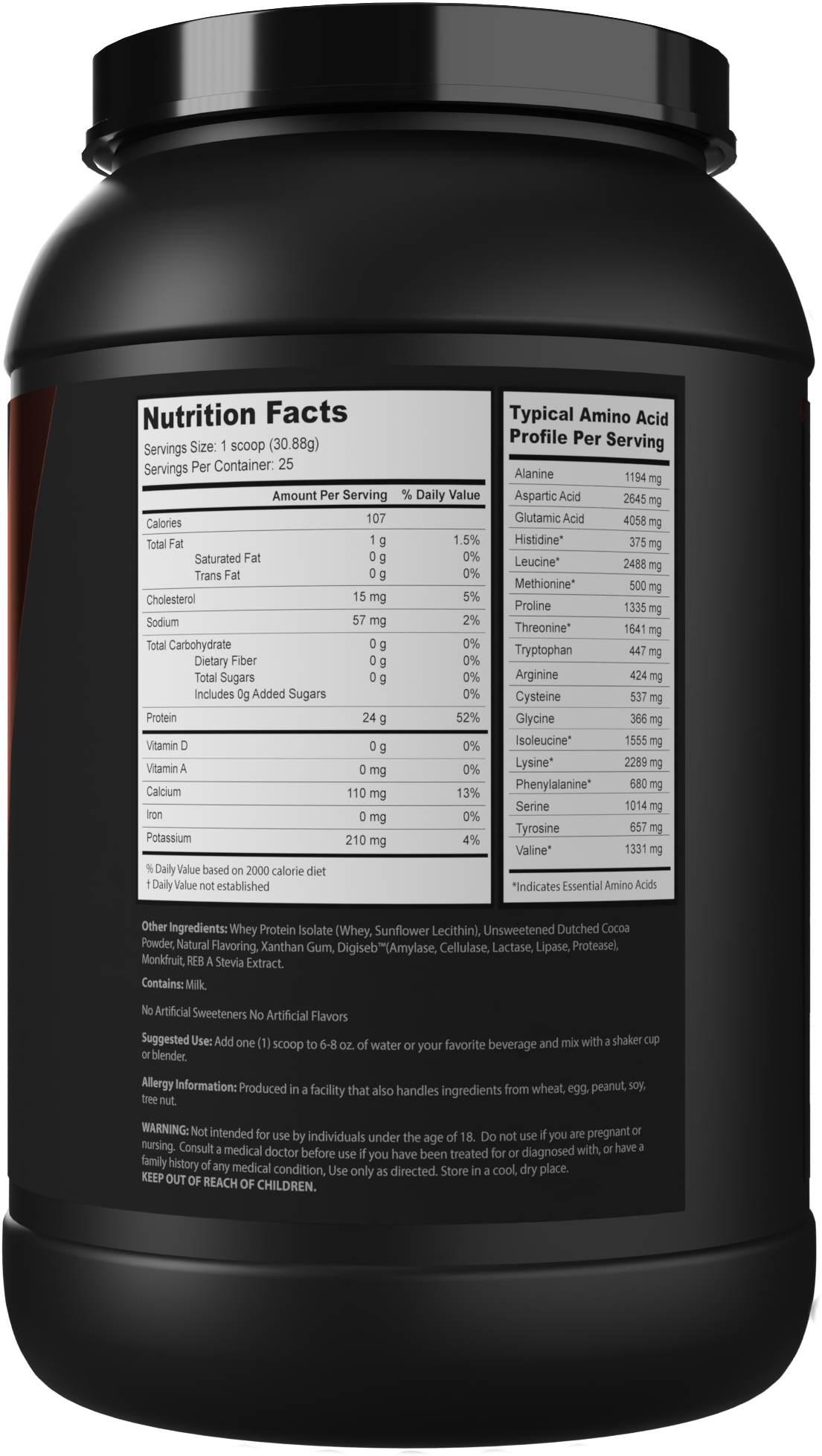 Whey Protein Isolate + Digestive Enzymes + Monkfruit
