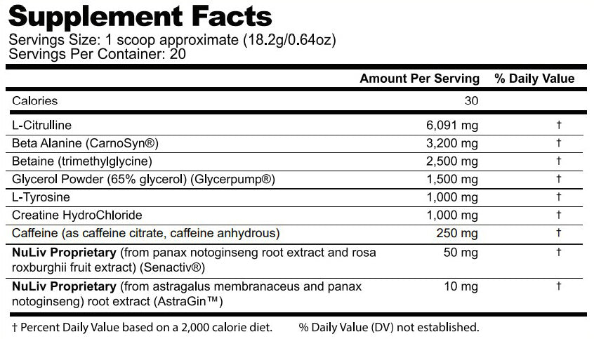 Vyotech Nutritionals Pre-Workout B4UTRAIN