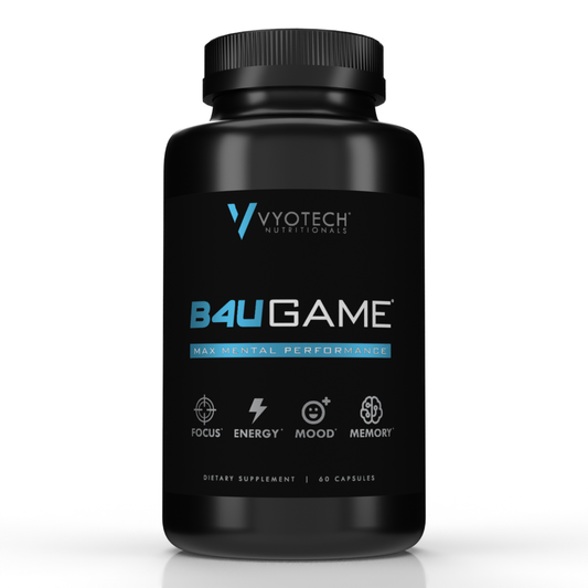 B4UGAME Brain Booster Supplement | Max Mental Performance | Nootropic for Focus, Clarity, Memory, Mood, Energy & Concentration | DMAE, L-Tyrosine, Alpha-GPC, S7® Blend  | 60 Capsules